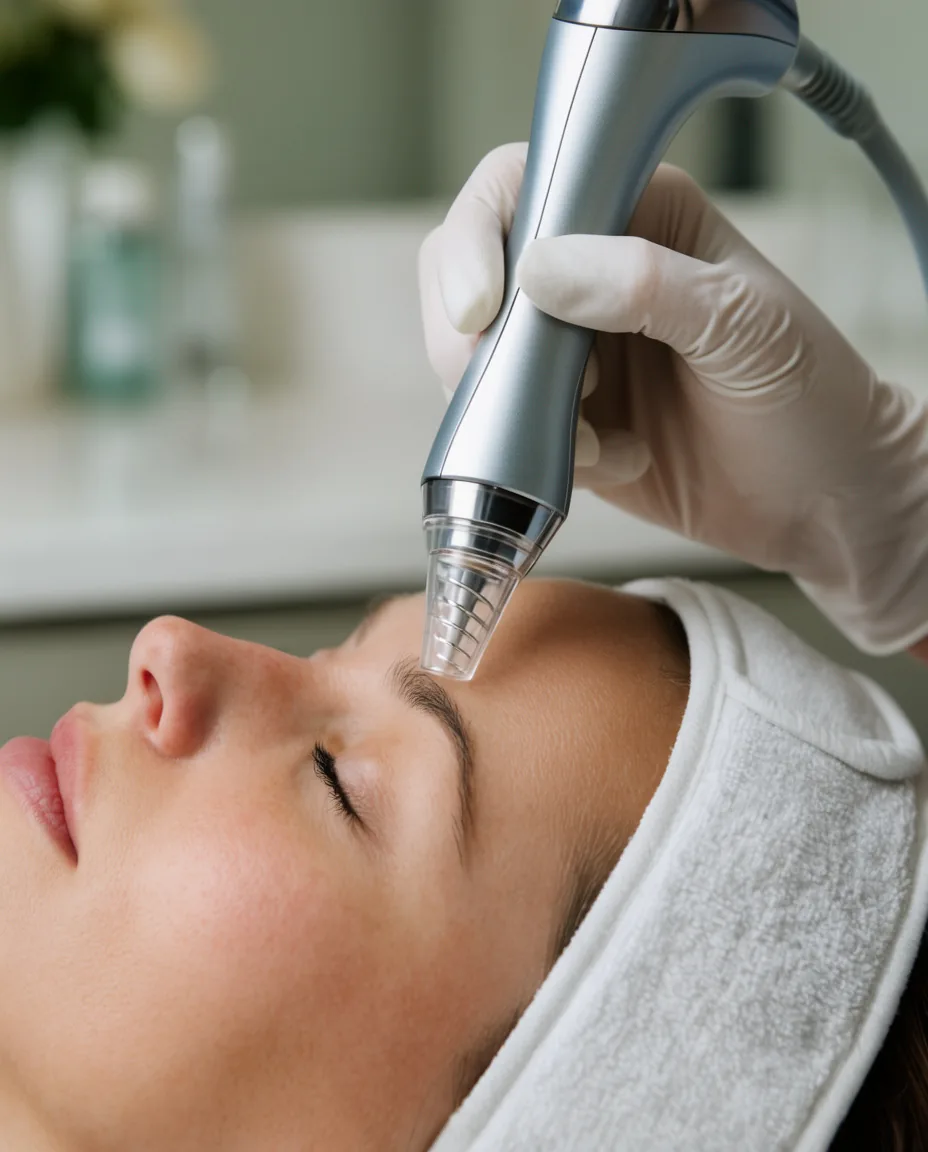 Hydra Facial auf der Wange